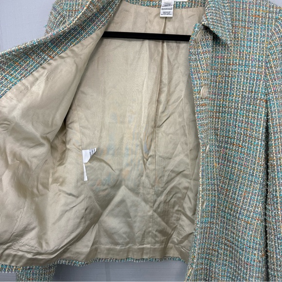Jones New York Colorful Pastels Tweed Blazer Textured Business Professional 8 - Picture 5 of 7